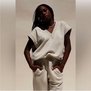 Agolde Shaw Grey Vneck Sweatshirt Vest